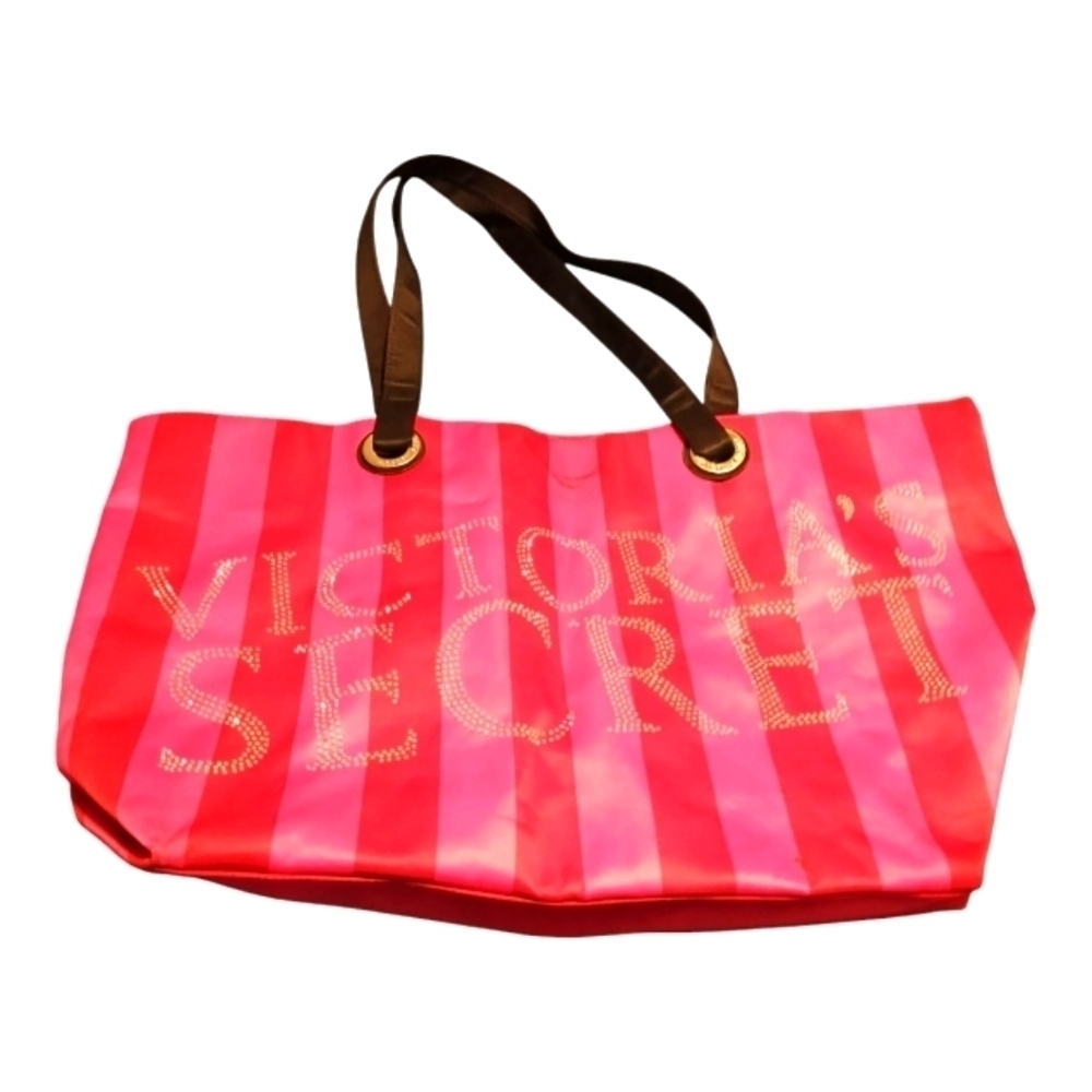 Victoria's Secret Pink Rhinestone Striped Tote Bag